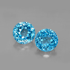 カラットの天然スイスブルートパーズ（7.12 mm・ラウンドカット）