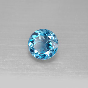 2.35カラットの天然ロンドンブルートパーズ（8.01 mm・ラウンドカット）