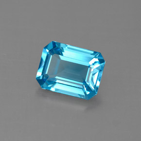 1.70カラットの天然スイスブルートパーズ（8×6.1 mm・エメラルドカット）