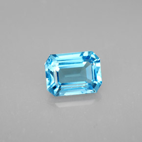 1.92カラットの天然スイスブルートパーズ（8.1×6.1 mm・エメラルドカット）