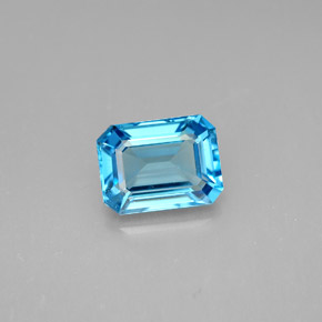 1.89カラットの天然スイスブルートパーズ（8.1×6 mm・エメラルドカット）