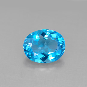 3.20カラットの天然スイスブルートパーズ（10×8.1 mm・オーバルカット）