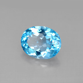 3.36カラットの天然スイスブルートパーズ（10.1×8 mm・オーバルカット）