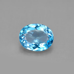 2.90カラットの天然スイスブルートパーズ（10×8.1 mm・オーバルカット）