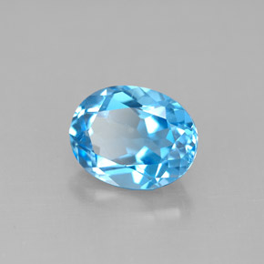 2.40カラットの天然スイスブルートパーズ（8.9×7 mm・オーバルカット）