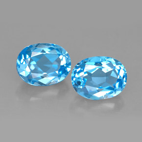 カラットの天然スイスブルートパーズ（9.1×7 mm・オーバルカット）