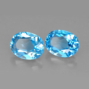 カラットの天然スイスブルートパーズ（9.1×7 mm・オーバルカット）