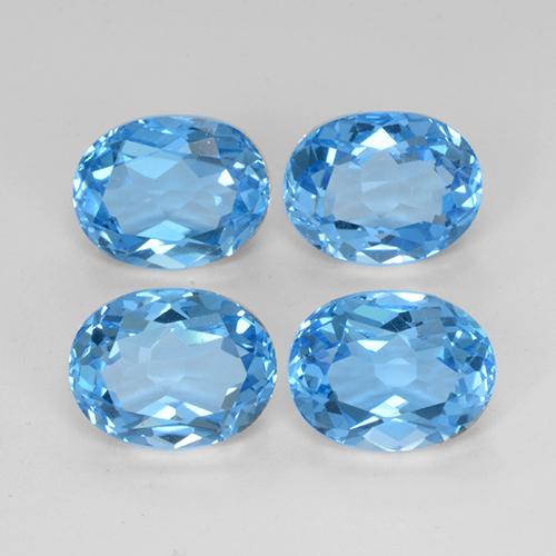 10.89カラットの天然濃いアズールトパーズ（9.1×7.1 mm・オーバルカット）