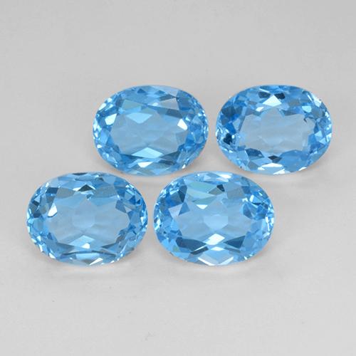 10.89カラットの天然濃いアズールトパーズ（9.1×7.1 mm・オーバルカット）