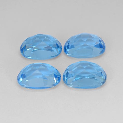 10.89カラットの天然濃いアズールトパーズ（9.1×7.1 mm・オーバルカット）