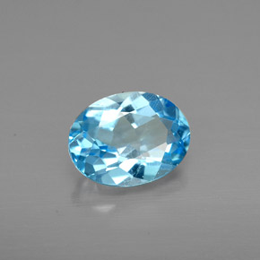 1.40カラットの天然スイスブルートパーズ（7.9×6 mm・オーバルカット）