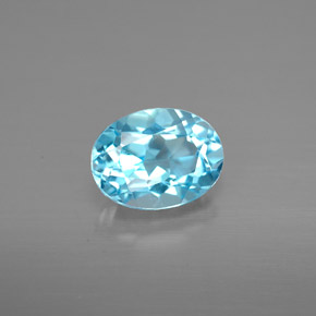 1.54カラットの天然スイスブルートパーズ（7.9×6 mm・オーバルカット）