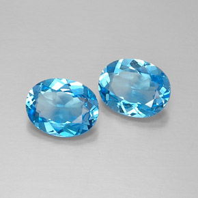 カラットの天然スイスブルートパーズ（9.1×7 mm・オーバルカット）