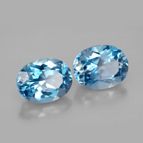 カラットの天然ロンドンブルートパーズ（9.2×7.2 mm・オーバルカット）