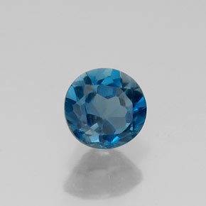 0.63カラットの天然ロンドンブルートパーズ（5.13 mm・ラウンドカット）