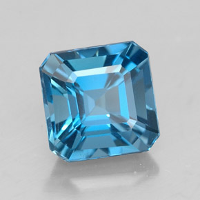 1.93カラットの天然ロンドンブルートパーズ（6.8×6.8 mm・エメラルドカット）