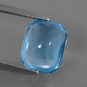 3.45カラットの天然スイスブルートパーズ（9.6×7.7 mm・エメラルドカット）