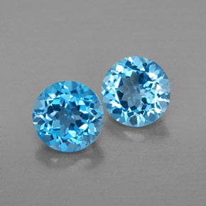 カラットの天然スイスブルートパーズ（7.00 mm・ラウンドカット）