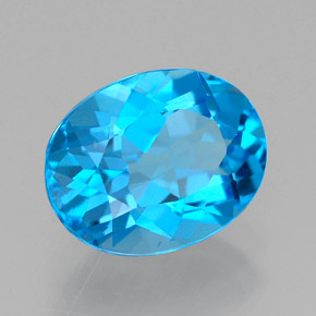 2.25カラットの天然スイスブルートパーズ（9×7.1 mm・オーバルカット）