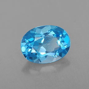 1.64カラットの天然スイスブルートパーズ（8.3×6.2 mm・オーバルカット）