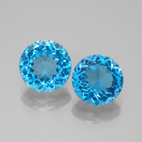 カラットの天然スイスブルートパーズ（8.25 mm・ラウンドカット）