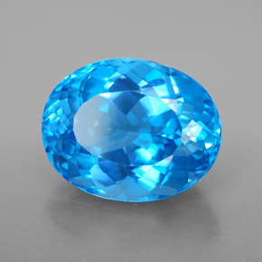 8.09カラットの天然スイスブルートパーズ（13.3×10.5 mm・オーバルカット）