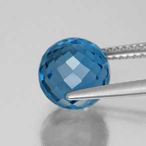 5.52カラットの天然ロンドンブルートパーズ、スフェア / ボール、VVS-VS