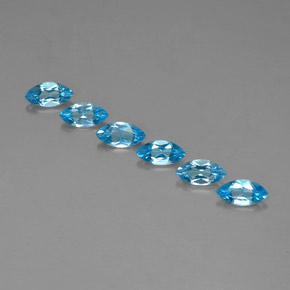 カラットの天然スイスブルートパーズ（7.2×3.6 mm・マーキス）