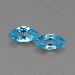 カラットの天然スイスブルートパーズ（7.2×3.6 mm・マーキス）