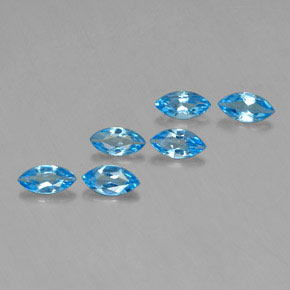 2.55カラットの天然スイスブルートパーズ（7.1×3.6 mm・マーキス）