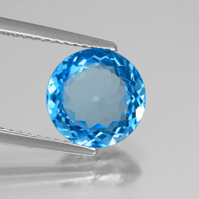 2.96カラットの天然スイスブルートパーズ（9.10 mm・ラウンドカット）