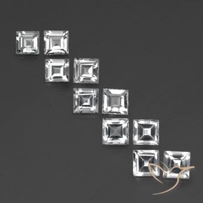 7.62ctw 天然 クリアホワイト トパーズ, 四角形, VVS-VS