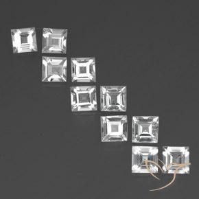 8.46ctw 天然 クリアホワイト トパーズ, 四角形, VVS-VS