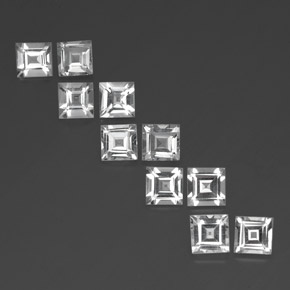カラットの天然ホワイトトパーズ（5.2×5.2 mm・四角）