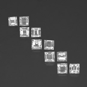 3.12カラットの天然クリアホワイトトパーズ（3.7×3.6 mm・四角）