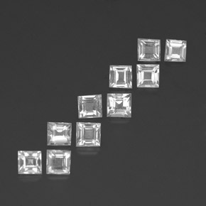 3.12カラットの天然クリアホワイトトパーズ（3.7×3.6 mm・四角）
