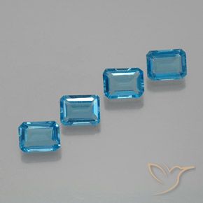 2.06ct 天然 スイスブルー トパーズ, 八角形 / エメラルドカット
