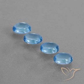 3.94ctw 天然 スイスブルー トパーズ, 楕円形, 透明