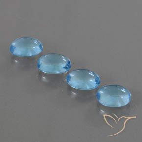 4.12ctw 天然 スイスブルー トパーズ, 楕円形, 透明