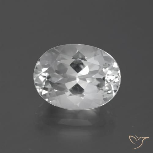 5.35ct 天然 ホワイト トパーズ, 楕円形, VVS