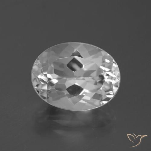 5.36ct 天然 クリアホワイト トパーズ, 楕円形, VVS