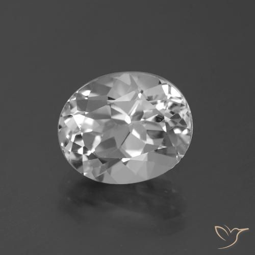 5.05ct 天然 クリアホワイト トパーズ, 楕円形, VVS