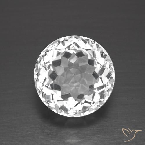 3.40ct 天然 クリアホワイト トパーズ, ラウンド, VVS-VS