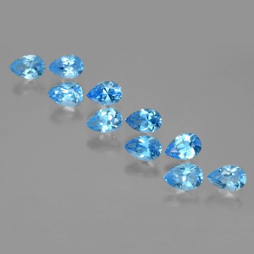 5.30カラットの天然スイスブルートパーズ（6×4.1 mm・洋梨の形）