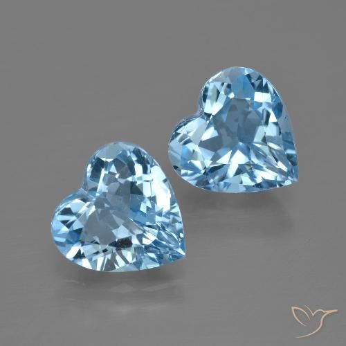 4.47ct 天然 スカイブルー トパーズ, 心臓, VVS-VS