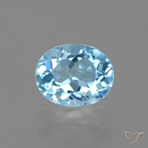 3.20ct 天然 スカイブルー トパーズ, 楕円形, VVS-VS