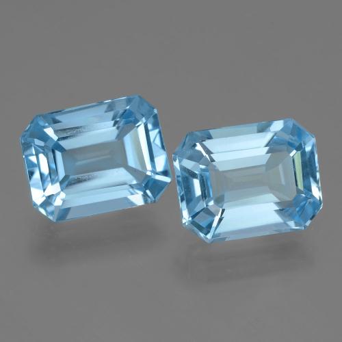 5.17カラットの天然スカイブルートパーズ（9.2×7.1 mm・エメラルドカット）