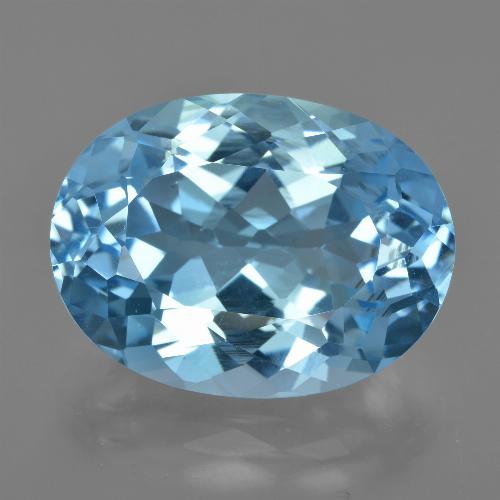 22.82カラットの天然スカイブルートパーズ（20×15.1 mm・オーバルカット）