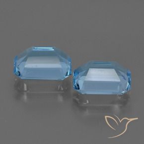 5.33カラットの天然スイスブルートパーズ（8.9×7 mm・エメラルドカット）