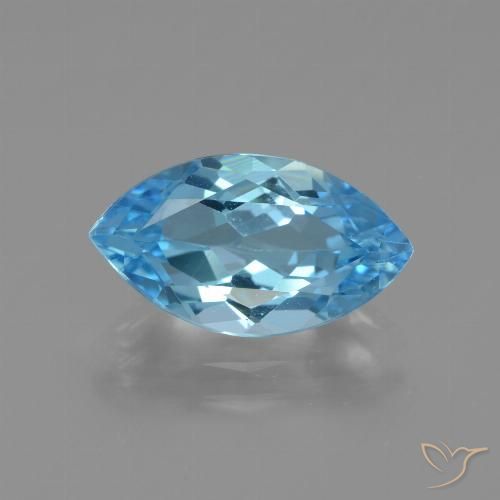 3.85ct 天然 スイスブルー トパーズ, マーキーズ, VVS